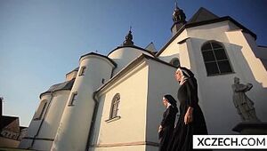 Mischievous pornography with cathlic nuns and monster - Tittyholes - XCZECH.com